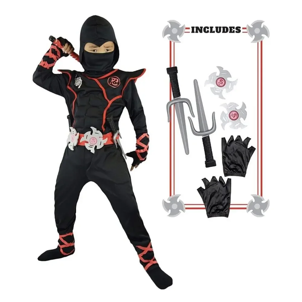Spooktacular Creations Boys Ninja‎ Deluxe Costume for Kids Black XXL